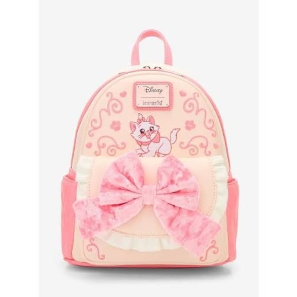 NWT Loungefly Disney The Aristocats Marie Velvet Bow Mini Backpack